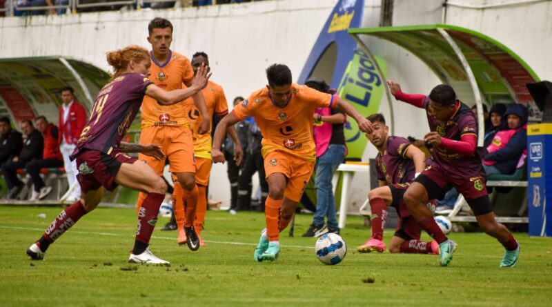 Mushuc Runa ganó al Libertad FC en los últimos minutos del partido. Joaquín Vergés hizo el gol del triunfo de 2-1. Foto: @LibertadFC3