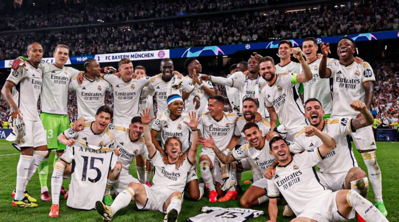 El Real Madrid celebra su histórica victoria sobre el Bayer Munich, asegurando su lugar en la final de la Champions League.