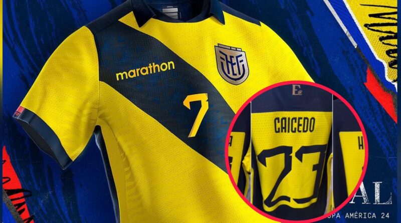 La camiseta titular de Ecuador para la Copa América 2024 llevará un parche amarillo en la espalda.