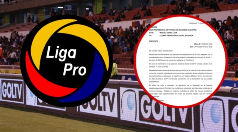GolTV y LigaPro en disputa por contrato de transmisión de partidos; amenazan con acciones legales.