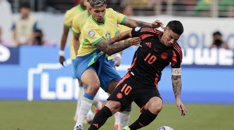 Colombia lidera su grupo tras empatar 1-1 con Brasil en la Copa América USA 2024.
