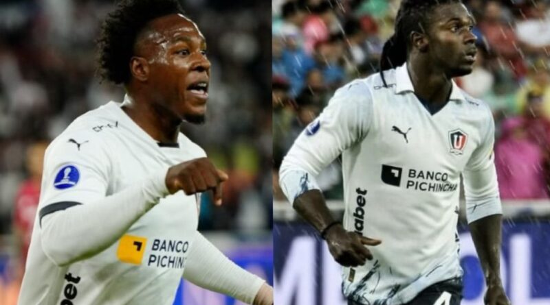 Jhojan Julio y Ricardo Adé de LDU, destacados en el equipo de la semana de la Copa Sudamericana.