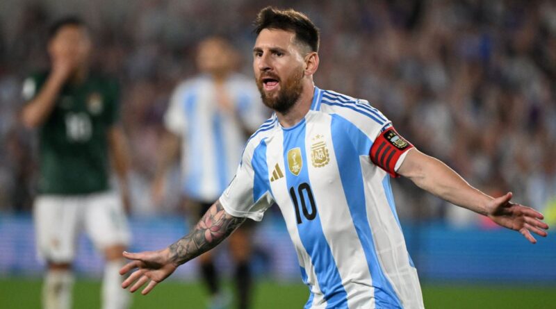 Lionel Messi anotó tres goles ante Bolivia, en la victoria de 6-0.