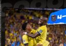 Énner Valencia y Gonzalo Plata celebran uno de los goles que anotaron a Bolivia, el 15 de noviembre del 2024.