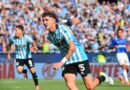 Gastón Martirena anotó el primer gol de Racing en la final de la Copa Sudamericana 2024 ante Cruzeiro, en Asunción.