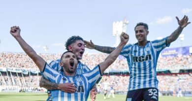 Gastón Martirena anotó el primer gol de Racing en la final de la Copa Sudamericana 2024 ante Cruzeiro.