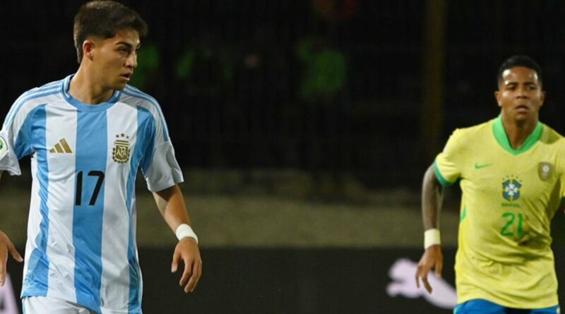 La Selección de Argentina goleó 6-0 a la Selección de Brasil en su debut del Sudamericano Sub-20