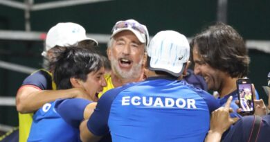 Ecuador ganó la Serie de Copa Davis contra Uruguay, el 2 de febrero del 2025. Andrés Andrade ganó el punto clave.