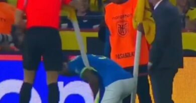 El Ecuador vs. Brasil se paralizó cerca de cinco minutos debido a un inesperado incidente con el banderín de tiro de esquina.