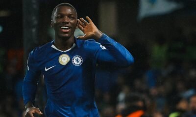 Moisés Caicedo hizo un gol de Chelsea ante Pafos, el 21 de enero del 2025.