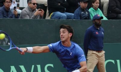 Andrés Andrade ganó el segundo punto para Ecuador en la serie contra Australia, en la Copa Davis, este 7 de febrero del 2025.