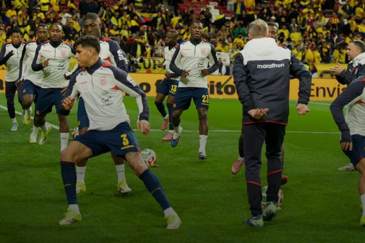 Los jugadores de La Tri en el estadio Metropolitano de Madrid. Foto: La Tri