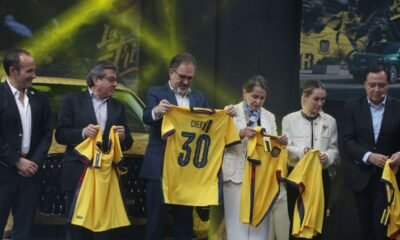 Francisco Egas, de la FEF, con miembros del directorio y ejecutivos de Corporación Maresa. Fotos: API y Chery