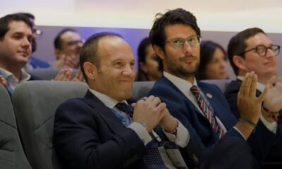 Francisco Egas, con Nicolás Solines, en la elección del nuevo Consejo de la FEF, este 17 de marzo de 2026. Foto: FEF