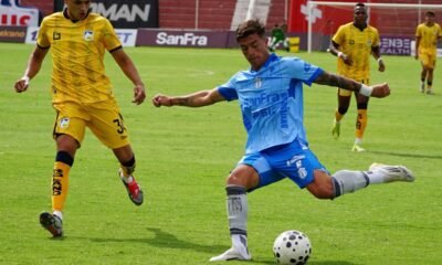 Macará y Delfín se enfrentaron en el estadio Bellavista de Ambato, el 18 de marzo de 2026. Foto: API