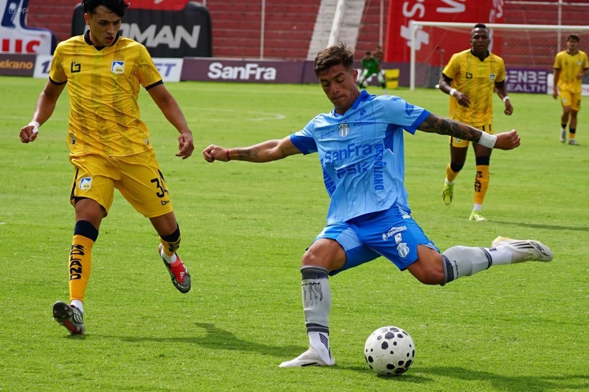 Macará y Delfín se enfrentaron en el estadio Bellavista de Ambato, el 18 de marzo de 2026. Foto: API