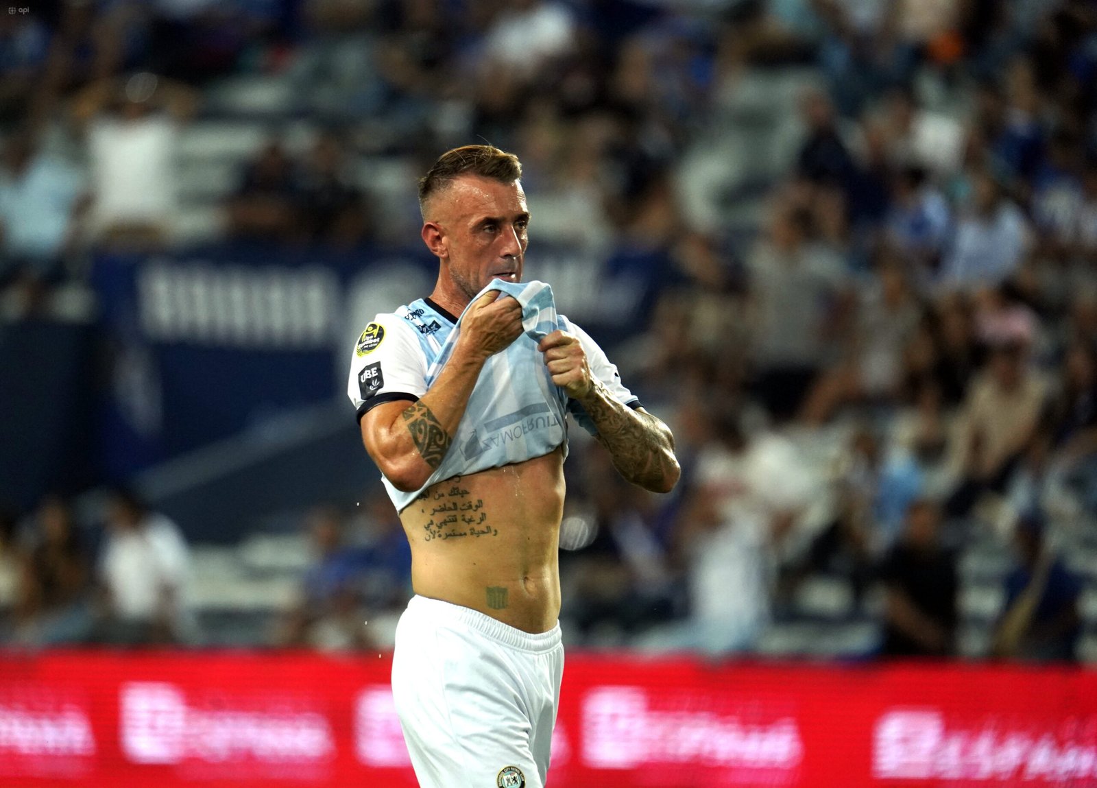 Damián Díaz celebra un gol con Guayaquil City. Foto: API