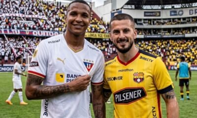 Deyverson y Benedetto se enfrentarán el 3 de abril en el estadio Rodrigo Paz. Foto: creada con IA
