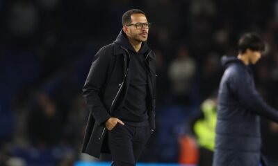 Liam Rosenior en cancha después de caer goleado 3-0 ante Brighton. Foto: Chelsea FC