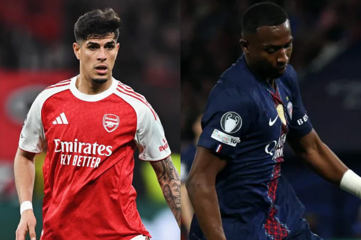 Piero Hincapié y Willian Pacho juegan en la Champions League. Foto: Arsenal/PSG