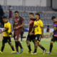 Jugadores de Barcelona SC tras el partido ante Macará en LigaPro. Foto: API