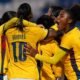 Las jugadoras de Ecuador celebran el gol de Anahí Ortiz. Foto: La Tri