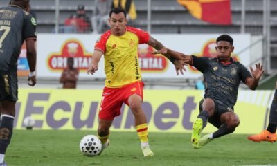 El jugador Bruno Miranda juega con Aucas la LigaPro. Foto: API