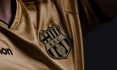 Barcelona SC presenta la nueva camiseta de aniversario este 1 de mayo. Foto: Marathon Sports