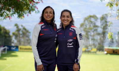 Eva Espejo y Ana Cristina González en la Casa de la Selección Ecuatoriana. Foto: La Tri