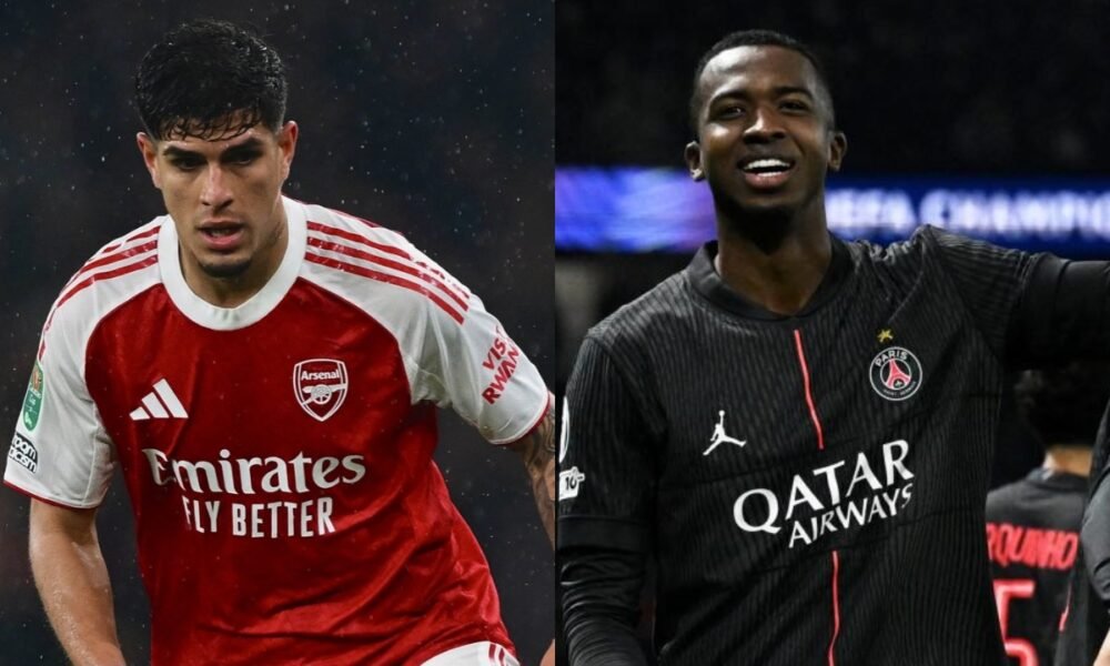 Piero Hincapié se enfrentará a Willian Pacho en la Final de la Champions. Foto: Arsenal / PSG