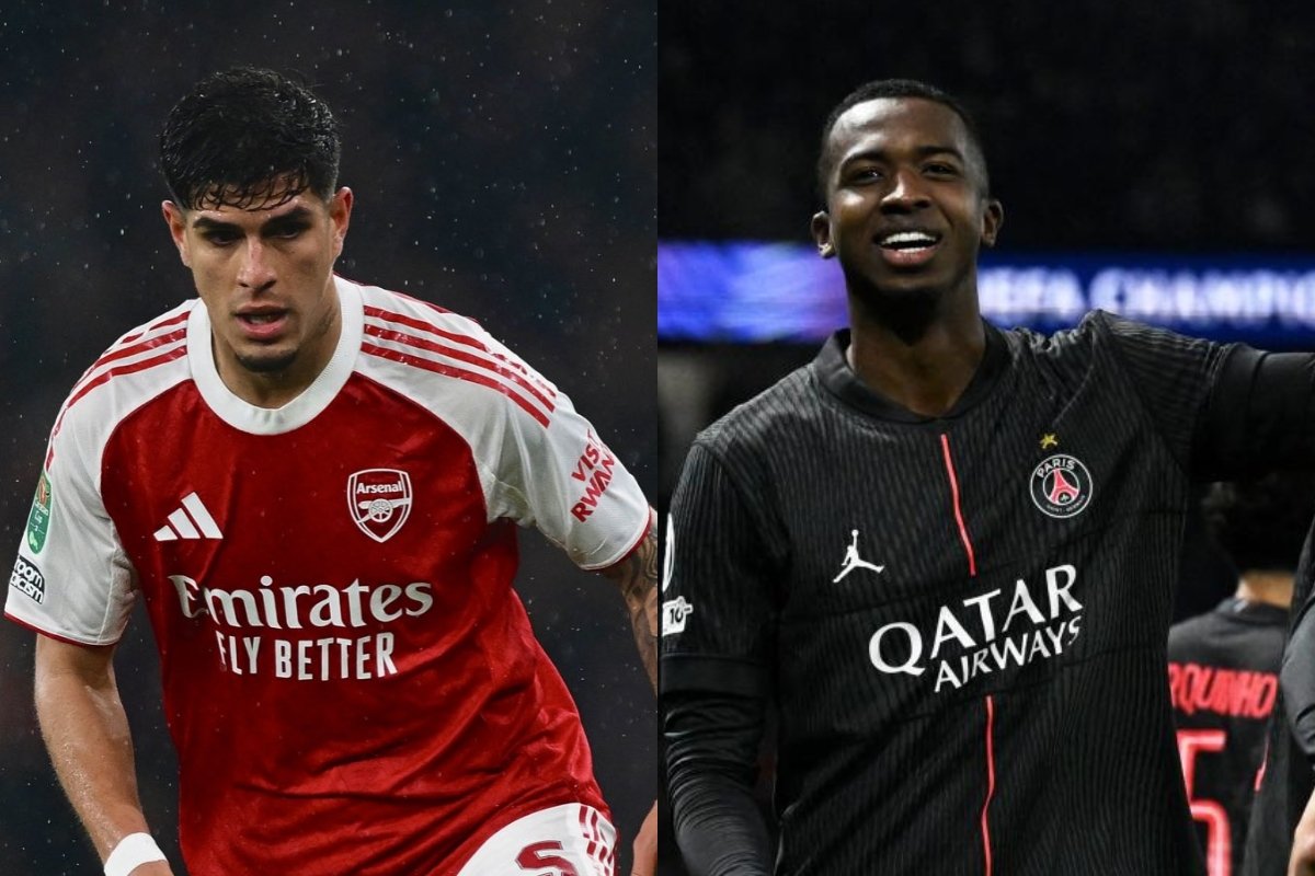 Piero Hincapié se enfrentará a Willian Pacho en la Final de la Champions. Foto: Arsenal / PSG