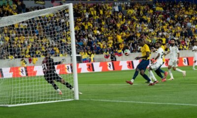 Jackson Porozo anota el gol de Ecuador ante Arabia Saudita en New Jersey. Foto: La Tri