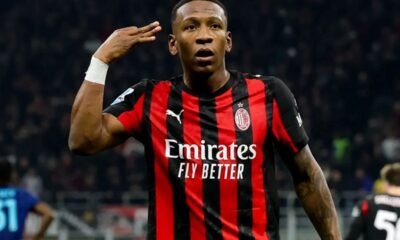 Pervis Estupiñán tras su primer gol en Serie A. Foto: Archivo personal