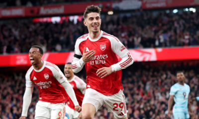 Havertz celebra un gol con el Arsenal ante el Burnley. Foto: Arsenal
