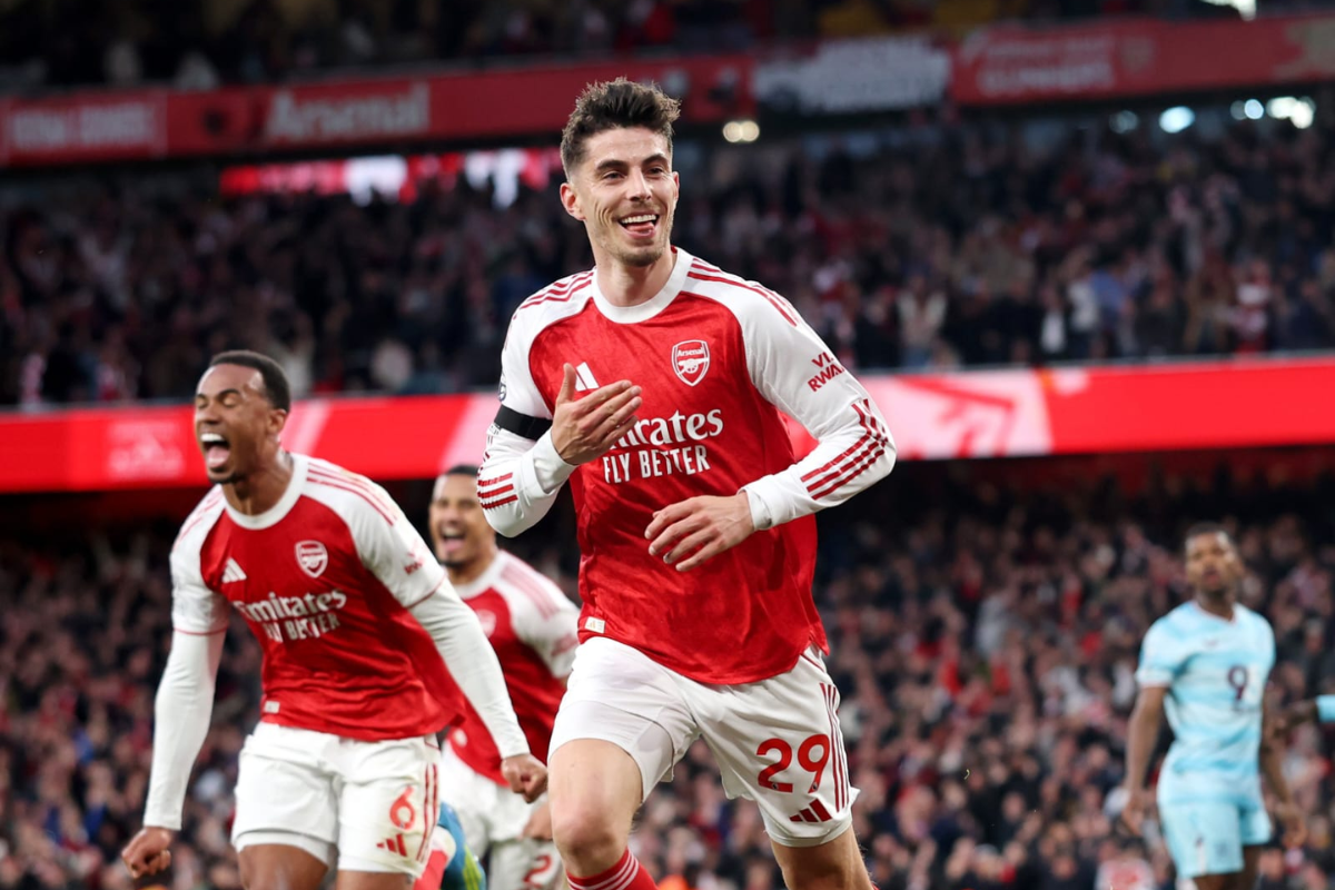 Havertz celebra un gol con el Arsenal ante el Burnley. Foto: Arsenal