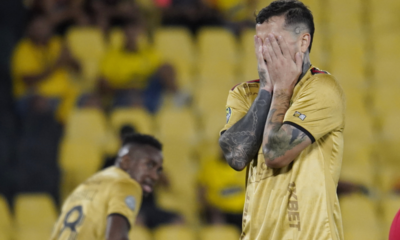 Darío Benedetto se lamenta en un partido de Barcelona SC. Foto: API