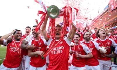 Los jugadores del Arsenal celebran la obtención del título de la Premier League. Foto: Premier League