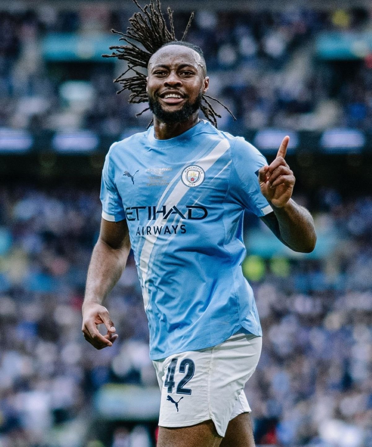 Antoine Semenyo festeja el gol del título. Foto: Manchester City