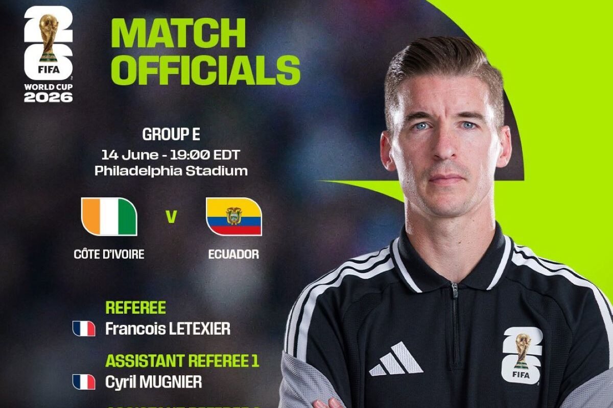 Francois Letexier será el nuevo juez central de Ecuador vs Costa de Marfil. Foto: FIFA