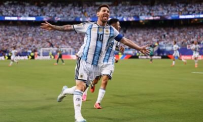 Lionel Messi celebrando su gol número 14 con la Selección de Argentina. Foto: FIFA