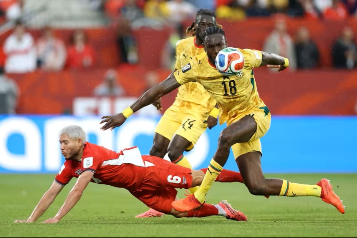 Gran tensión entre Ghana y Panamá en los últimos momentos del partido. Foto: FIFA