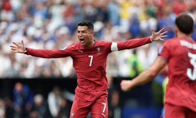 CR7 celebrando con Portugal su doblete frente a Ghana. Foto: FIFA