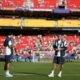 La Selección de Argentina pisando el césped del Arrowhead Stadium de Kansas City. Foto: Argentina