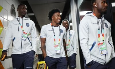 La Tri llegando al Estadio Azteca para su partido frente a México. Foto: Conmebol