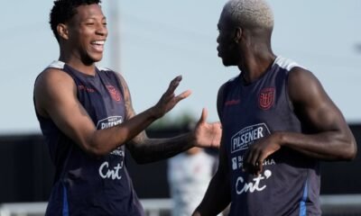 Moisés Caicedo, campeón del Mundo con Chelsea, y Gonzalo Plata, campeón de Libertadores con Flamengo. Foto: La Tri