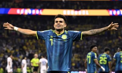 Luis Díaz celebra el gol de Colombia, en el Mundial. Foto: FIFA