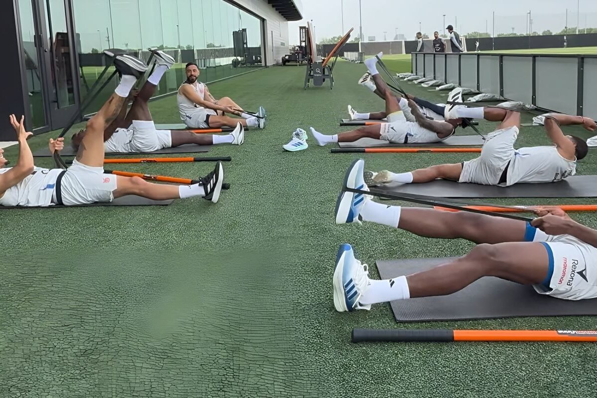 La Tri entrenando en Columbus este 8 de junio. Foto: FEF