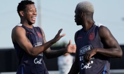 Gonzalo Plata y Moisés Caicedo, en un entrenamiento en Columbus. Foto: La Tri