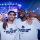 Willian Pacho y Hakimi en el festejo del PSG en el Parque de los Príncipes. Foto: PSG