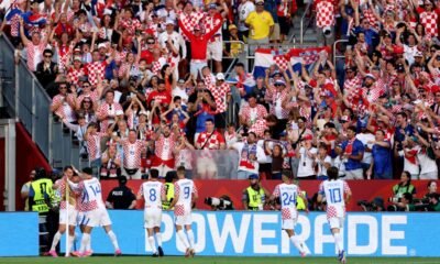 Ante Budimir celebrando con la Selección de Croacia el gol frente a Panamá. Foto: FIFA